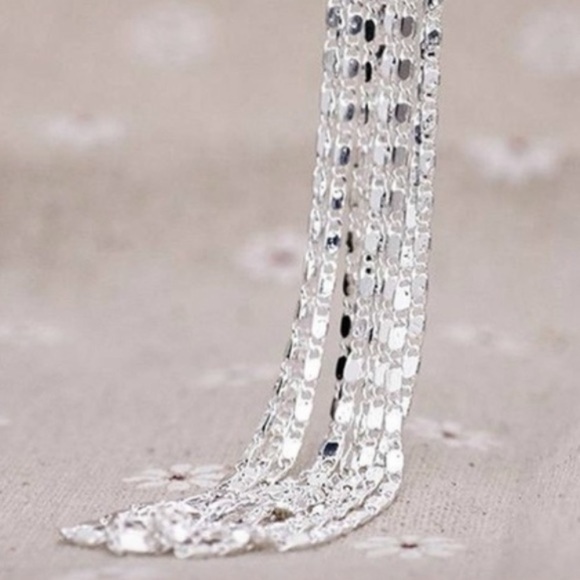 STERLING SILVER LEISURE FLAT CHAIN - Picture 2 of 2